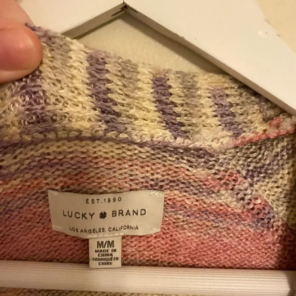 Lucky Brand medium space dye color cardigan pockets